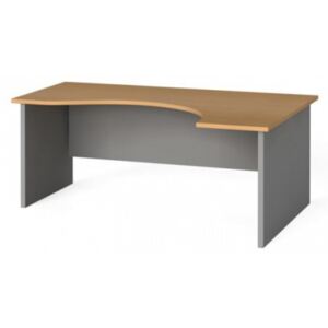 Narożny stół biurowy, zaokrąglony 180x120 cm, buk, prawy