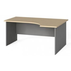 Stół biurowy ergonomiczny 160x120 cm, brzoza, prawy