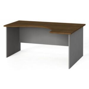 Narożny stół biurowy, zaokrąglony 160x120 cm, orzech, prawy