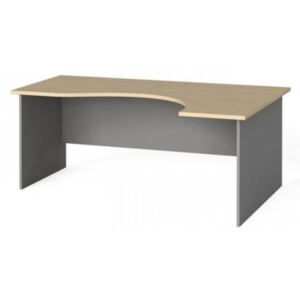 Narożny stół biurowy, zaokrąglony 180x120 cm, brzoza, prawy