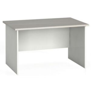 Stół biurowy prosty 120 x 80 cm, biały/dąb naturalny