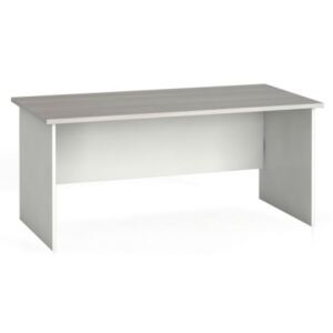 Stół biurowy prosty 160 x 80 cm, biały/dąb naturalny
