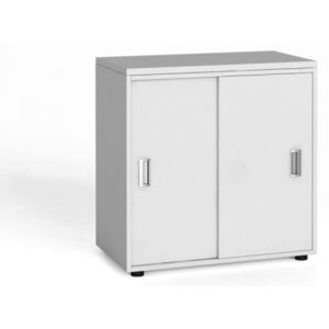 Szafa biurowa z przesuwnymi drzwiami, 740 x 800 x 420 mm, biały