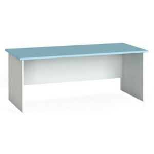 Stół biurowy prosty 180 x 80 cm, biały/turkusowy