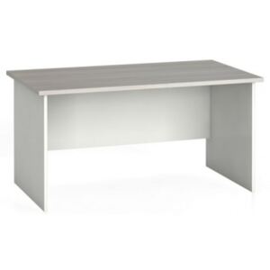 Stół biurowy prosty 140 x 80 cm, biały/dąb naturalny