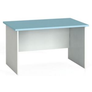 Stół biurowy prosty 120 x 80 cm, biały/turkusowy