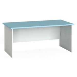 Stół biurowy prosty 160 x 80 cm, biały/turkusowy