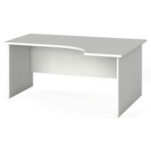 Stół biurowy ergonomiczny 160 x 120 cm, biały, prawy