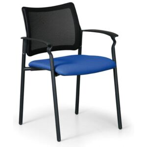 Krzesło konferencyjne Rock z podłokietnikami, niebieski