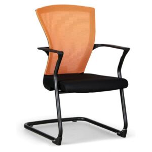 Krzesło konferencyjne Bret, czarno/pomarańczowe