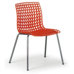 Krzesło plastikowe PERFO, pomarańczowe