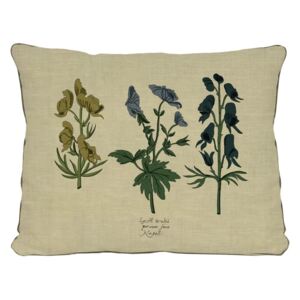 Beżowa poduszka z motywem kwiatów Surdic Plant, 50x35 cm