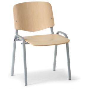 Drewniane krzesło ISO, buk, kolor konstrucji szary, nośność 100 kg