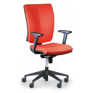 Krzesło biurowe Leon PLUS, czerwony - bez podłokietników