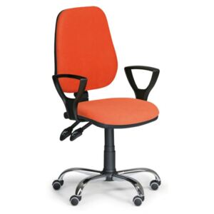 Krzesło biurowe COMFORT z podłokietnikami - pomaranczowe