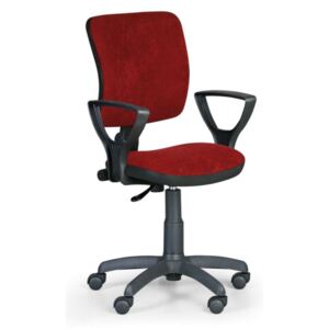 Krzesło biurowe MILANO II z podłokietnikami - czerwone