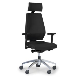 Krzesło biurowe Motion z podpórką głowy, czarne