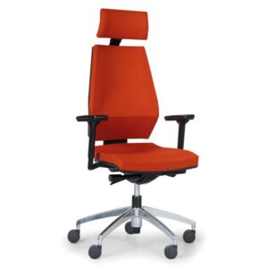 Krzesło biurowe Motion z podpórką głowy, pomarańczowe