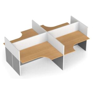 Zestaw parawanów biurowych ze stołem ergonomicznym, magnetyczny, 4