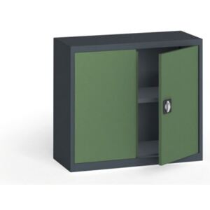 Szafa metalowa, 800 x 950 x 400 mm, 1 półka, antracyt, zielona