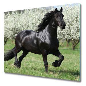 Deska kuchenna Czarny koń kwiaty
