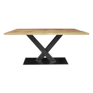 Stół X drewniany stelaż metalowy loftowy industrialny