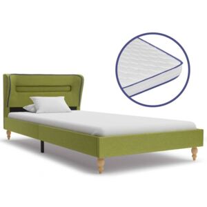 Łóżko LED z materacem VIDA XL Memory, zielone, 90x200 cm