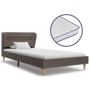 Łóżko LED z materacem VIDA XL Memory, taupe, 90x200 cm