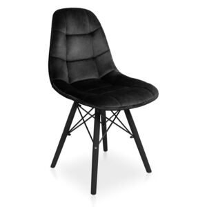 Krzesło Fabio Velvet czarny / noga czarna