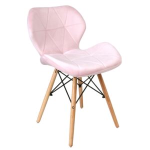 Krzesło tapicerowane MURET VELVET DSW - różowy