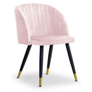 Krzesło ADELE różowy/ noga czarno - złota