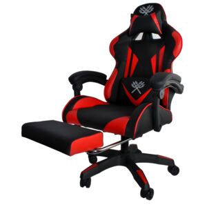 Fotel gamingowy ISO TRADE 8979, czarno-czerwony, 124x63x63 cm