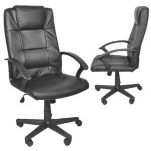 Fotel biurowy ISO TRADE, eko skóra, czarny, 115x61x61 cm