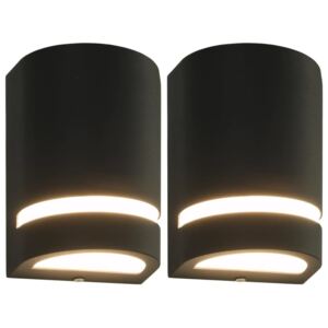 Lampy ścienne PERVOI, zewnętrzne, czarne, 15x9,5x7,5 cm, 2 szt