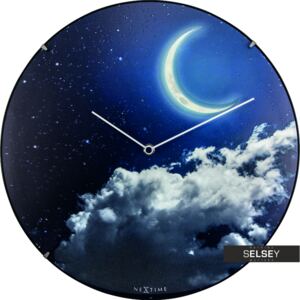 Zegar szklany New Moon Dome średnica 35cm fluorescencyjny