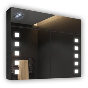 Szafka łazienkowa z lustrem LED Jasno Szary L03