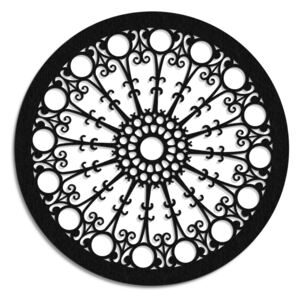 Grafika dekoracyjna ORNAMENTI Lalique, czarna, 60 cm