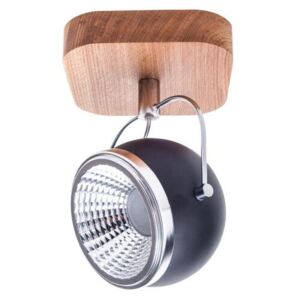 Reflektorek sufitowy SPOT LIGHT Ball Wood, brązowo-czarny, 1x5W, 3000K, 20x14 cm