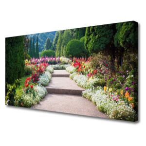 Obraz Canvas Park Kwiaty Schody Ogród