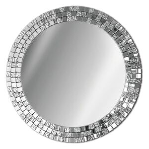 Okrągłe lustro AUREA w srebrnej ramie