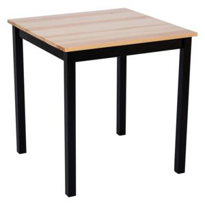 Stół z drewna sosnowego z czarną konstrukcją loomi.design Sydney, 70x70 cm