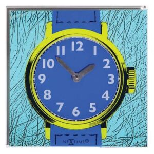 Zegar ścienny NEXTIME Watch One, niebiesko-zielony, 43x43 cm