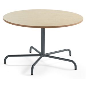 Stół PLURAL, Ø 1200x720 mm, linoleum, beżowy, antracyt