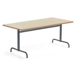 Stół PLURAL, 1600x800x720 mm, linoleum, beżowy, antracyt