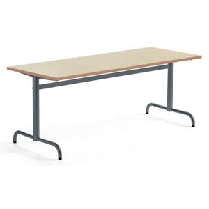 Stół PLURAL, 1800x700x720 mm, linoleum, beżowy, antracyt