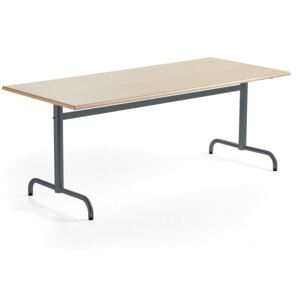Stół PLURAL, 1800x800x720 mm, HPL, brzoza, antracyt