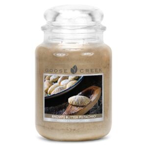 Świeczka zapachowa w szklanym pojemniku Goose Creek Masło pistacjowe, 150 godz. palenia