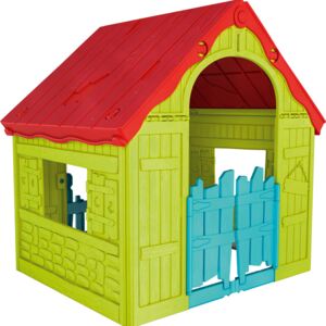 Składany domek dla dzieci Foldable Play House czerwono - zielony 89 x 101 x 110 cm KETER