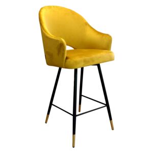 Hoker krzesło barowe Velvet czarna podstawa/złota MG15