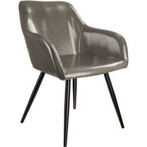 Tectake 403679 krzesło marilyn sztuczna skóra - ciemnoszaro-czarne